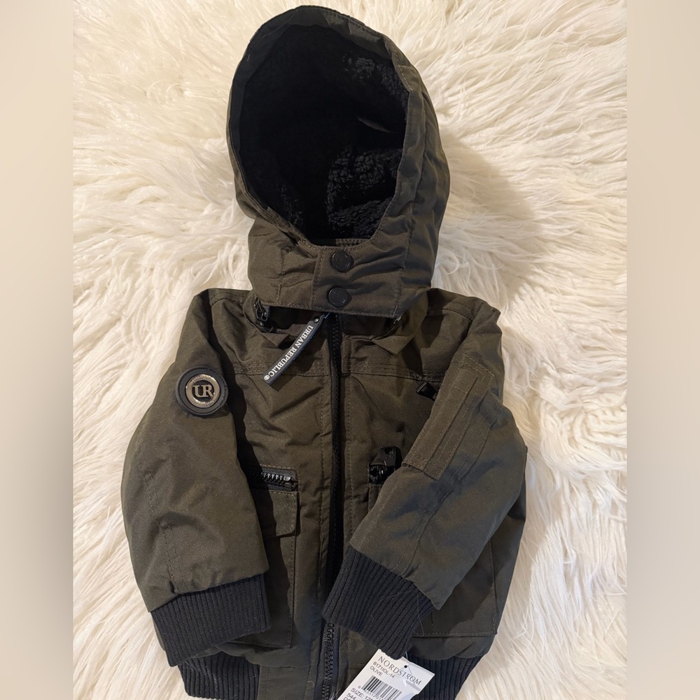 Urban Republic Dark Green Hooded Jacket Baby Boy’s 12M - Picture 2 of 8